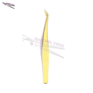 Pinzas de maquillaje Ultra doradas Pinzas de pestañas de acero inoxidable de alta calidad para extensión de pestañas Punta puntiaguda antiestática - Product Image 5