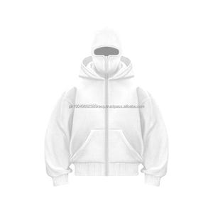 Sudadera con Capucha Doble Tipo Pasamontañas Y2K para Invierno, Sudadera Holgada con Forro Sólido para Hombre - Product Image 4