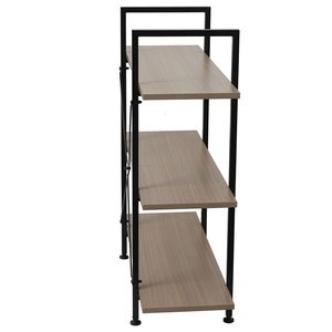 Libreria Angolare Industriale a 3 Ripiani con Design Moderno, Scaffali in Legno Vintage e Metallo per Soggiorno o Hotel - Product Image 6