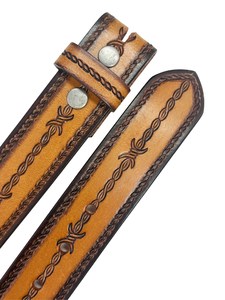 Genuine Leather Western Hand <b>Tooled</b> Leather and Hand Painted Floral <b>Belts</b> Real Handmade <b>Tooled</b> Leather Unisex Waist <b>Belts</b> - Product Image 2