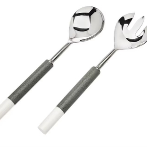 Stainless Steel Serving Utensils <b>Set</b> With Resin Handle New Style Metal <b>Flatware</b> <b>Set</b> Salad Spoon For Home Hotel Kitchen Usage - Product Image 1