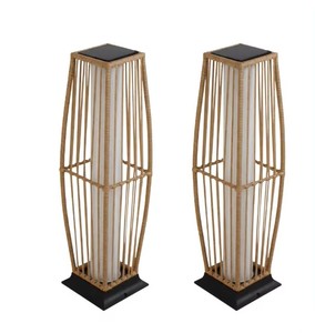 Lámpara de Pie Moderna de Hierro, LED E26, Luz Blanca Fría, Pantalla de Papel, Base Cilíndrica Negra, Altura Ajustable, Decorativa para Dormitorio o Sala de Estar - Product Image 1