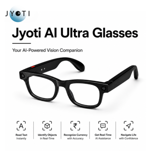แว่นตาอัจฉริยะ JYOTI AI สำหรับผู้พิการทางสายตา กล้อง 8MP บลูทูธไร้สาย ผู้ช่วยเสียง ดีไซน์น้ำหนักเบา - Product Image 3