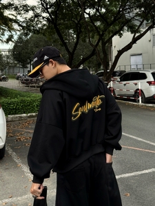 เสื้อสเวตเตอร์แบบมีฮู้ด ปักลาย ซิปหน้า ทรงหลวม ผ้าฝ้าย 100% ระบายอากาศได้ดี เป็นมิตรกับสิ่งแวดล้อม สำหรับผู้ชายและผู้หญิง ฤดูใบไม้ร่วง รับผลิตแบบ OEM ODM - Product Image 6