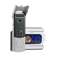 Serrure de porte intelligente Tuya WiFi 3D avec reconnaissance faciale, double empreinte digitale, étanche, pour portail extérieur en fer