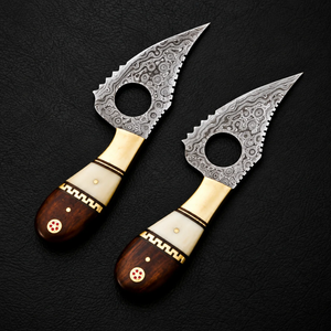 Cuchillo de Caza de Acero de Damasco Hecho a Mano con Mango de Madera, Hoja Fija, Cuchillo para Acampar al Aire Libre, Fabricante OEM Personalizado - Product Image 3