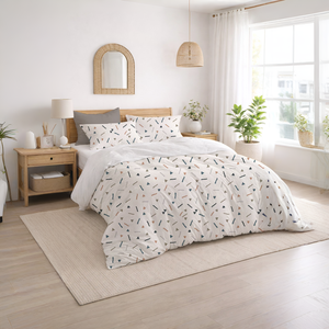 Eco-Friendly Cotton Duvet Cover <b>Set</b> Soft Breathable <b>Comforter</b> Cover with Pillow Zipper Closure - Product Image 2