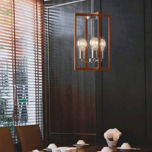 Modern <b>Industrial</b> 3-Lights Hanging Pendant <b>Lamp</b> with Iron Square <b>Lamp</b> <b>Shade</b> Chandeliers & Pendant Lights - Product Image 2