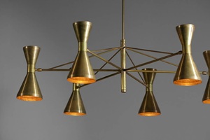 Lustre araignée de style mid-century à six bras, forme irrégulière, design durable, lumières pour la décoration de la maison, lumières de Noël - Product Image 2