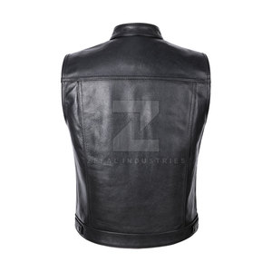 Chaleco de Verano de Alta Calidad, Hecho 100% en Cuero, Sólido, Casual, Transpirable y Personalizable para Hombre - Product Image 2
