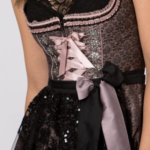 Elegant Black Lace Midi <b>Dress</b> With Ribbon Belt A-Line Sleeveless Party <b>Dress</b> - Product Image 5