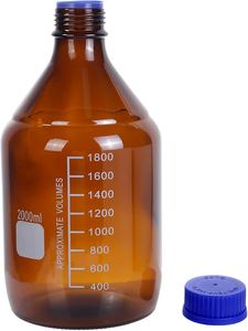 Botellas de Reactivo de Vidrio Borosilicato de Alta Calidad de 1L, 2L y 3L, Transparentes, Ámbar y Azules, con Tapa de Rosca, 2000 ml - Product Image 6