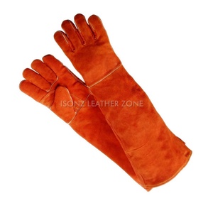 Gants de soudage en cuir de vachette résistants aux hautes températures, protection du travail, longs, sans couture, doublés de polaire, doux, résistants à l'usure, gants de sécurité - Product Image 3