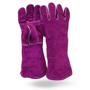 Gants de soudure en cuir de vachette pleine fleur de qualité supérieure, résistants à l'abrasion, pour la lutte contre les incendies, la construction et le barbecue - Product Image 4