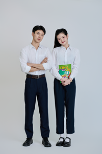 Polyester/Cotton Middle School Vietnamese FMF Student <b>White</b> <b>Long</b> <b>Sleeve</b> <b>Shirt</b> with Needle Detection for Boys & Girls - Product Image 2