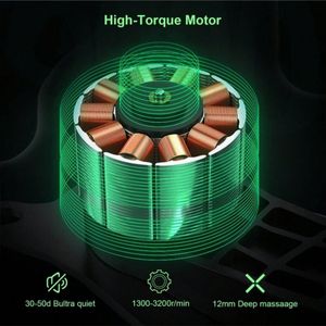 Pistola Massaggiante a Percussione Portatile per Tessuti Profondi per Atleti, 8 Testine Massaggianti con Motore Brushless, Massaggiatore Muscolare per Corpo e Schiena - Product Image 4