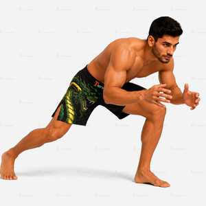 Shorts de combat MMA Premium 185 GSM en polyester et élasthanne, respirants, séchage rapide, pour Muay Thai, boxe, grappling, entraînement, OEM, marque privée - Product Image 3