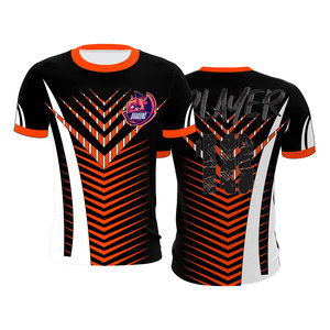 Maillot de sport personnalisé Fire Skull pour hommes, noir et orange, impression par sublimation, séchage rapide, 100% polyester, col rond, vêtements de sport d'équipe - Product Image 5