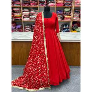 Vestido Anarkali DE BODA modesto de diseñador con Dupatta para fiestas y ocasiones especiales - Product Image 3