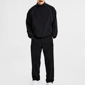 Ensemble de survêtement réfléchissant pour homme, coupe-vent, grande taille, veste légère et pantalon, 2 pièces, style streetwear, vêtements de sport - Product Image 3