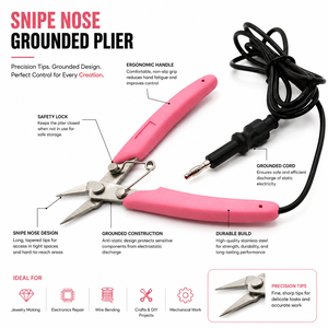 Micro Snipe Nose Chain Nose Pliers Plain Jaws Grounded Permanent Jewelry <b>Welding</b> Tool ZetomedPro - Product Image 4