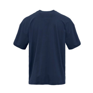 Camiseta de Algodón Peinado Azul Marino para Hombre, Cuello Redondo, Manga Corta, con Impresión de Logotipo Personalizado, Secado Rápido - Product Image 4