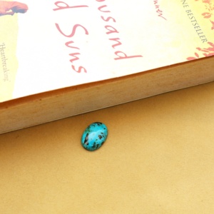 Cabochon ovale en turquoise Navajo |   Turquoise bleu naturel avec matrice noire |   Pierres en vrac de tailles personnalisables pour la fabrication de bijoux - Product Image 2