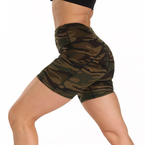 Women Geometric Print Drawstring Shorts Mid Waist Sporty Knitted Spandex Polyester Breathable Regular Fit - Product Image 6
