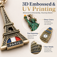 Paris Eyfel Kulesi Çinko Alaşımlı Emaye 3D Metal Anahtarlık Moda Çevre Dostu Hafif Özel Logo Promosyon Hediyelik Eşya