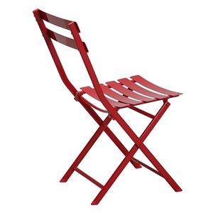 Set da bistrot rosso da 3 pezzi con tavolo quadrato pieghevole e comode sedie - Product Image 1