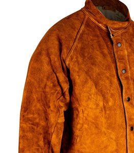 Best Selling Plus Size Breathable Welding <b>Jacket</b> Cow Hide Leather with Stand Collar for Spring Season - Product Image 3