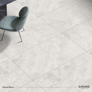 Carrelage en porcelaine Polvyn Blanco GHR 600x1200mm, finition mate, imitation pierre, pour murs et sols intérieurs, résistant aux acides, antibactérien, antidérapant - Product Image 4