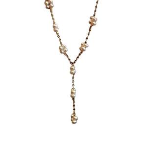 Sweet French Style Natural Freshwater <b>Pearl</b> <b>Necklace</b> 14K <b>Gold</b>-Plated 925 Silver Collarbone Chain - Product Image 5