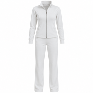 Conjunto Deportivo Personalizado para Mujer, Chaqueta con Cierre Completo y Pantalones Ajustados, Ropa Deportiva Casual de Dos Piezas - Product Image 1