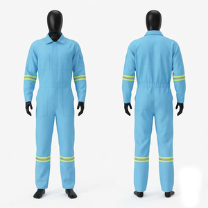 Overol de Trabajo para Hombre, Color Azul Claro, de Algodón, Impermeable, Resistente al Viento, Transpirable, con Certificación CE, Cinta Reflectante, Manga Larga, Uniforme de Seguridad - Product Image 1