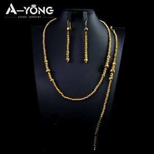 Conjunto de Joyería de Lujo con Cuentas de Oro de Dubái para Mujer, Collar Elegante Clásico de 21k, Juego de 3 Piezas para Novia, Boda o Fiesta - Product Image 4