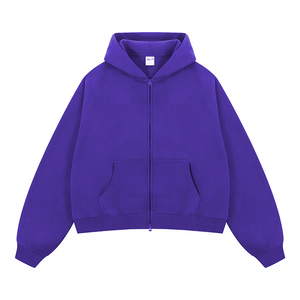 Sudadera con capucha de forro polar de poliéster grueso, ecológica, promocional, de talla grande, corte regular, con cremallera, personalizada, al por mayor para invierno - Product Image 5
