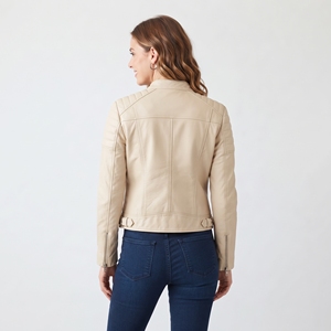 Premium Quality Women Genuine Leather Jacket <b>Vintage</b> Biker Motorcycle Jackets Fashion Casual Leather Outerwear Coat Ladies - Product Image 2