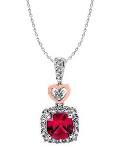 Women's 14K Rose Gold Plated <b>Heart</b> Pendant <b>Necklace</b> in Sterling <b>Silver</b> | Macy's - Product Image 1