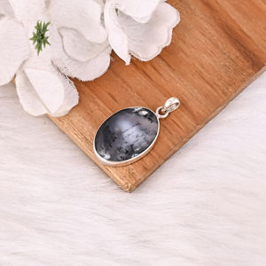 Solid 925 Sterling Silver Pendant Dendrite <b>Opal</b> Gemstone Handmade Pendant Designer Silver Pendant Anniversary Gift - Product Image 4