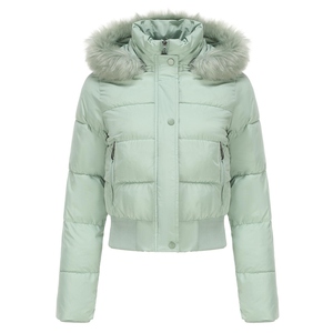 Chaqueta Acolchada Negra para Mujer, con Capucha, Manga Larga, Abrigo de Invierno, Resistente al Viento, Aislamiento Estándar, Cierre de Cremallera, Largo Regular, Poliéster - Product Image 4