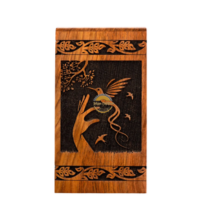 AYAANS Rosewood wooden Hand Carved Wooden Hot Selling cremation Urn Box for Adult Ashes Wholesale Cremation Urns (6X6X11)IN - Product Image 2