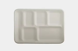 Assiettes jetables en bagasse compostables écologiques prix économique plateaux repas pour écoles hôtels restaurants vente à l'exportation - Product Image 6