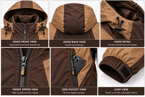 -Supplier <b>Mens</b> Colorblock Hooded Windbreaker <b>Jacket</b> | <b>Waterproof</b> Windproof Winter Outdoor <b>Lightweight</b> <b>Jacket</b> <b>Jacket</b> - Product Image 5
