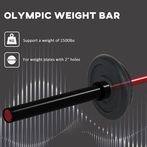 Bilanciere Olimpico Rosso da 2,2 m con Capacità di 1500 libbre - Product Image 3