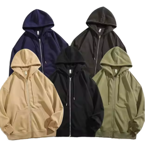 Sweat à capuche zippé style streetwear pour homme, veste décontractée à capuche en tissu doux avec fermeture éclair intégrale et coupe décontractée élégante pour le quotidien - Product Image 3