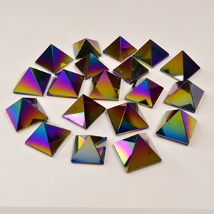 Pyramide de tourmaline noire arc-en-ciel, pierre polie en titane Aura, cristal pour décoration intérieure, 30x40 pouces, 100-200 grammes - Product Image 1