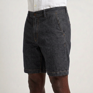 Shorts en jean streetwear personnalisés pour hommes, coupe ample, délavés vintage, vente en gros, production de marque - Product Image 3