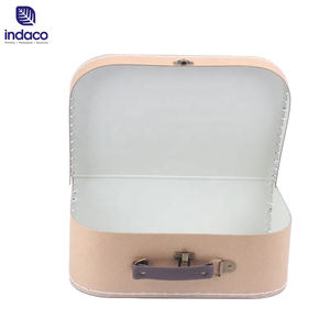 Handmade Stitching Paper Suitcase Modelling Packaging Gifts Kids <b>Cardboard</b> Suitcase with Handle - Product Image 6