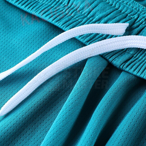 Ensemble d'uniformes de basketball bleu sarcelle et orange, impression par transfert thermique, polyester respirant, vêtements de sport pour hommes adultes, service OEM personnalisé - Product Image 5